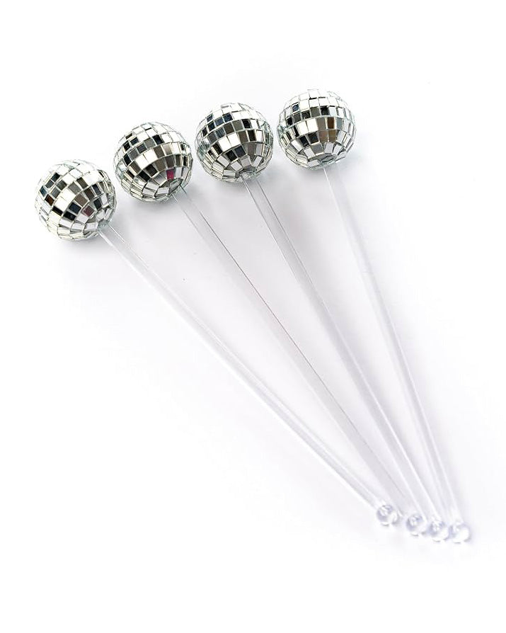 Pink Marmalade Disco Ball Cocktail Stirrer 6 Pack
